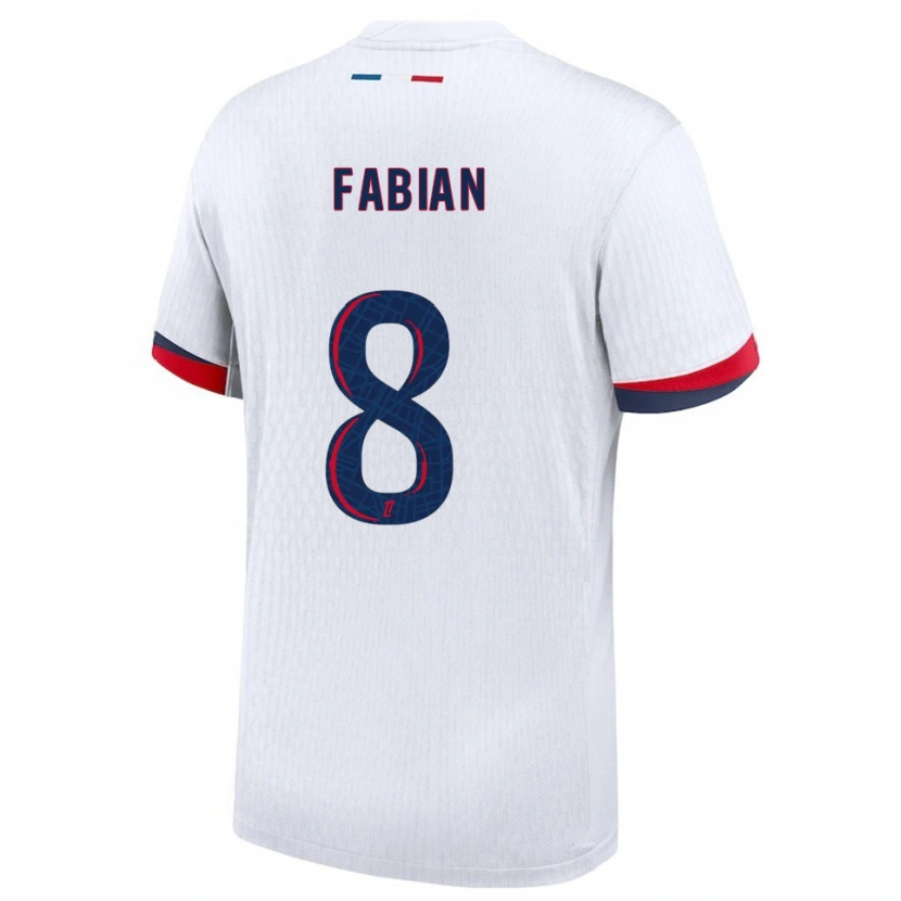 Danxen Homem Camisola Fabián Ruiz #8 Branco Vermelho Alternativa 2025/26 Camisa Brasil