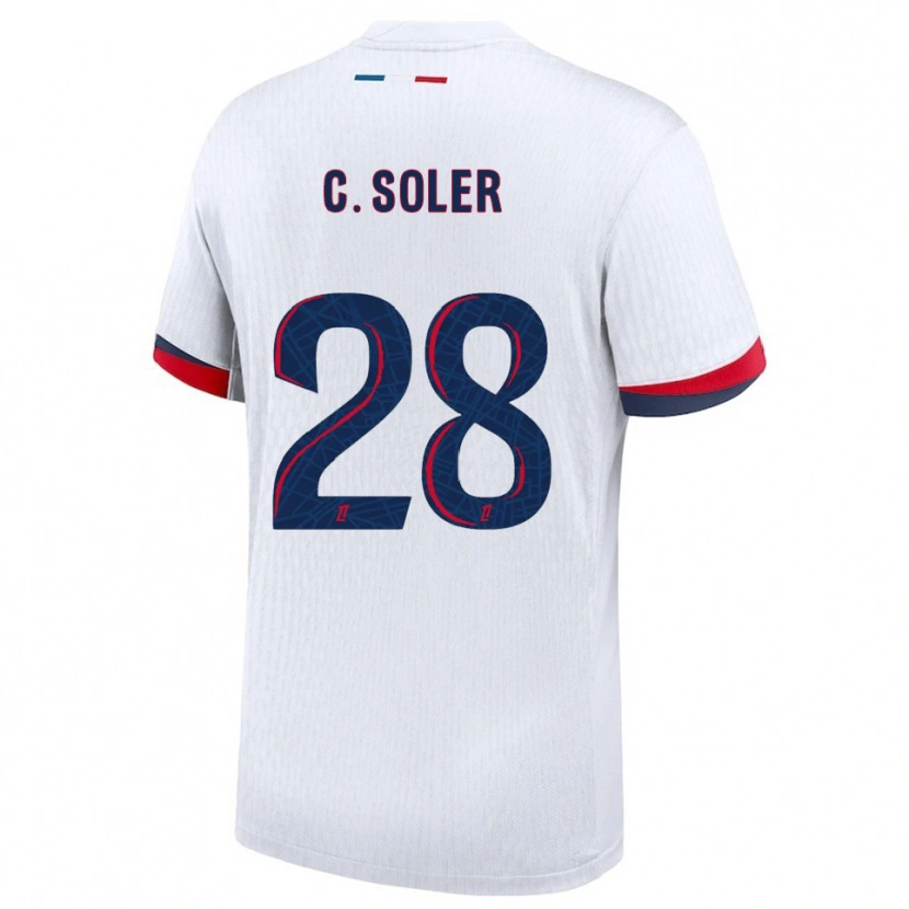 Danxen Homem Camisola Carlos Soler #28 Branco Vermelho Alternativa 2025/26 Camisa Brasil