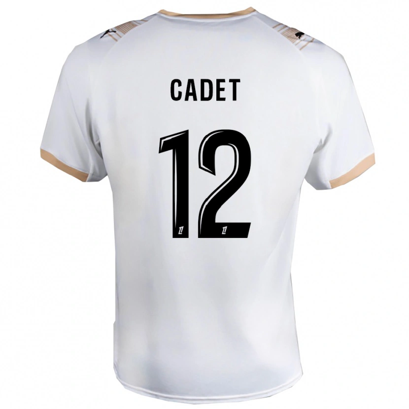 Danxen Homem Camisola Charlélie Cadet #12 Branco Preto Alternativa 2025/26 Camisa Brasil