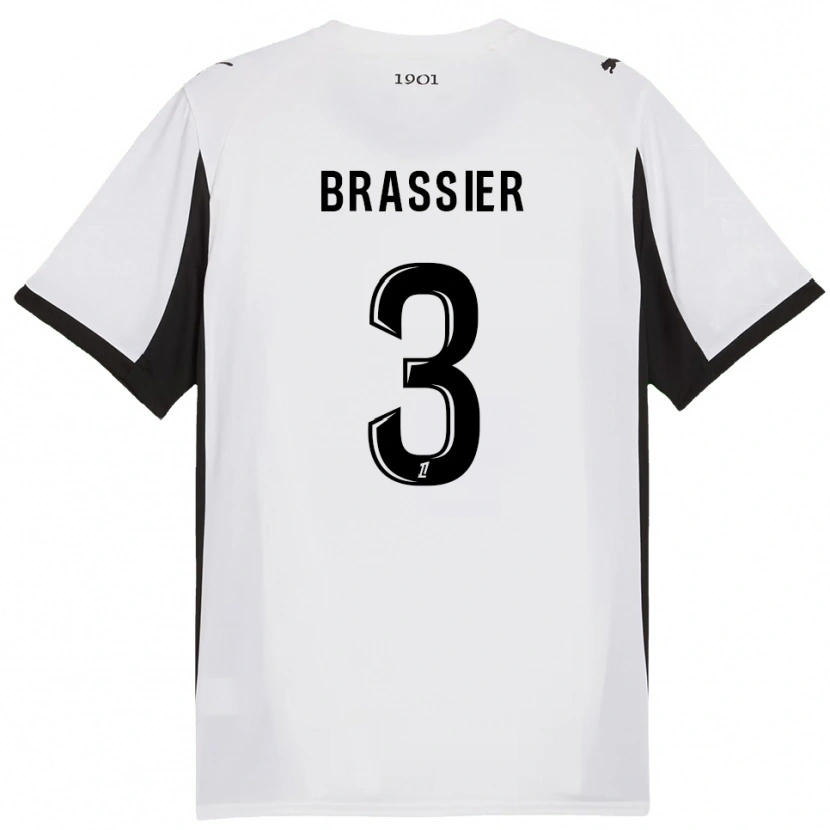 Danxen Homem Camisola Lilian Brassier #3 Branco Preto Alternativa 2025/26 Camisa Brasil