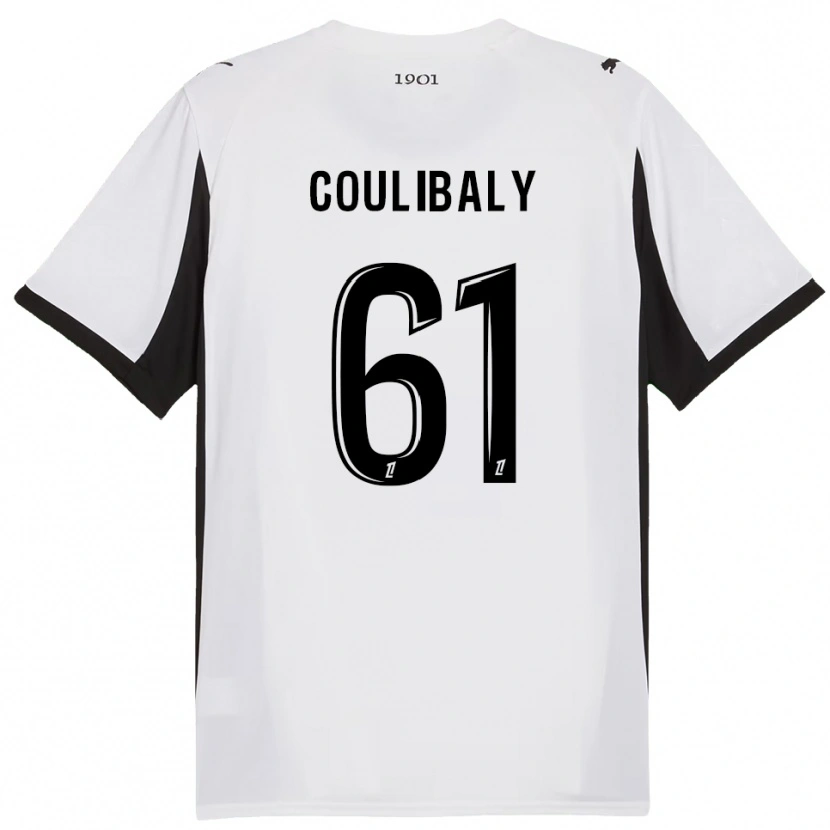 Danxen Homem Camisola Joël-Emmanuel Coulibaly #61 Branco Preto Alternativa 2025/26 Camisa Brasil