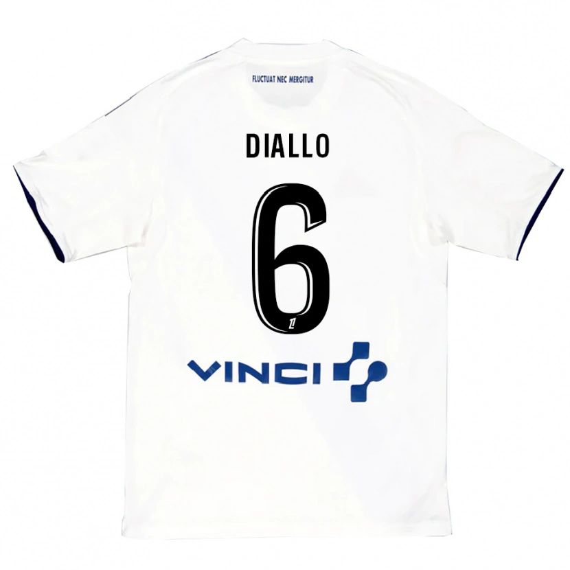 Danxen Homem Camisola Ibrahim Diallo #6 Branco Azul Alternativa 2025/26 Camisa Brasil