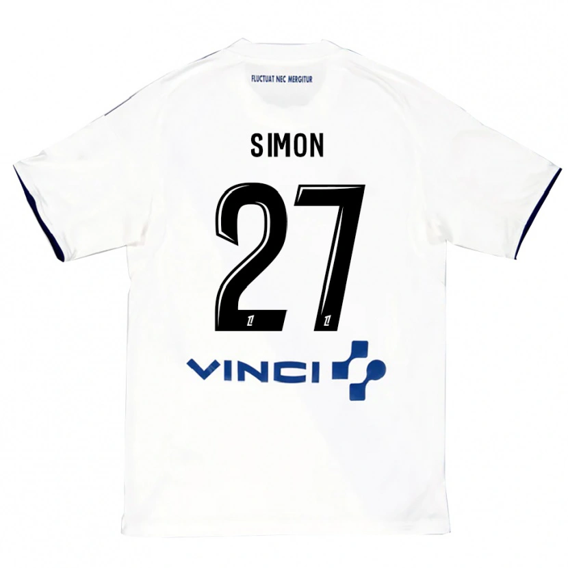 Danxen Homem Camisola Moses Simon #27 Branco Azul Alternativa 2025/26 Camisa Brasil