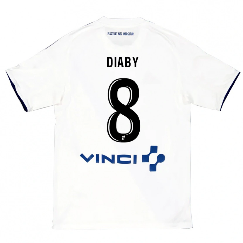 Danxen Homem Camisola Aboubakar Diaby #8 Branco Azul Alternativa 2025/26 Camisa Brasil