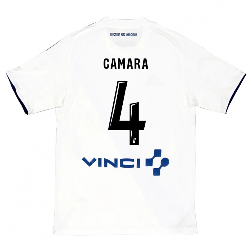 Danxen Homem Camisola Alseny Camara #4 Branco Azul Alternativa 2025/26 Camisa Brasil