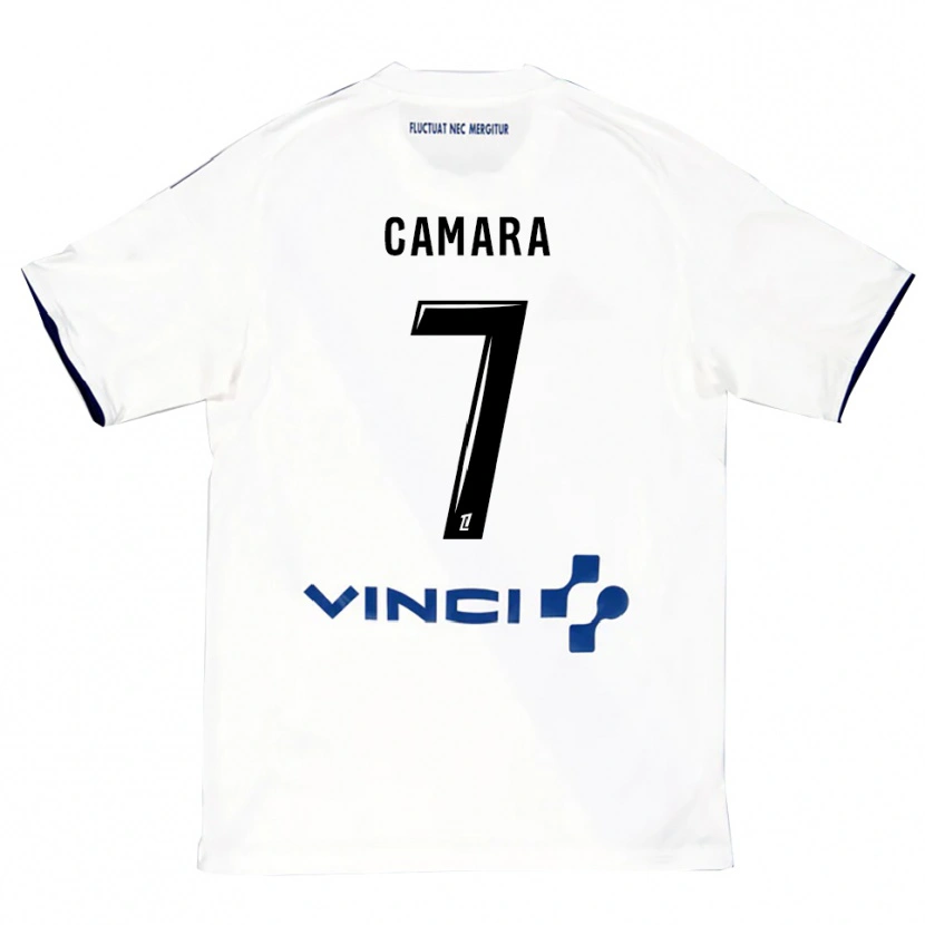 Danxen Homem Camisola Ismaël Camara #7 Branco Azul Alternativa 2025/26 Camisa Brasil