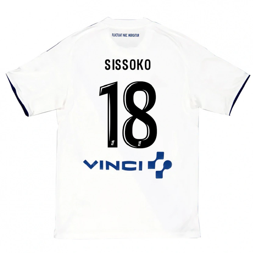 Danxen Homem Camisola Omar Sissoko #18 Branco Azul Alternativa 2025/26 Camisa Brasil