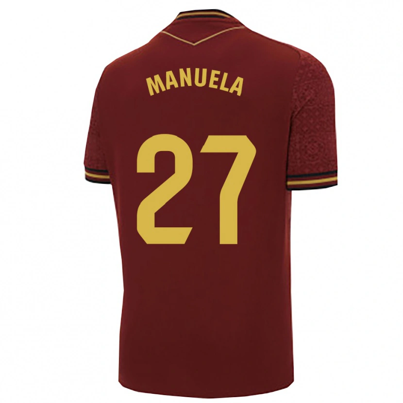 Danxen Homem Camisola Manuela Carrasco García #27 Borgonha Dourado Alternativa 2025/26 Camisa Brasil