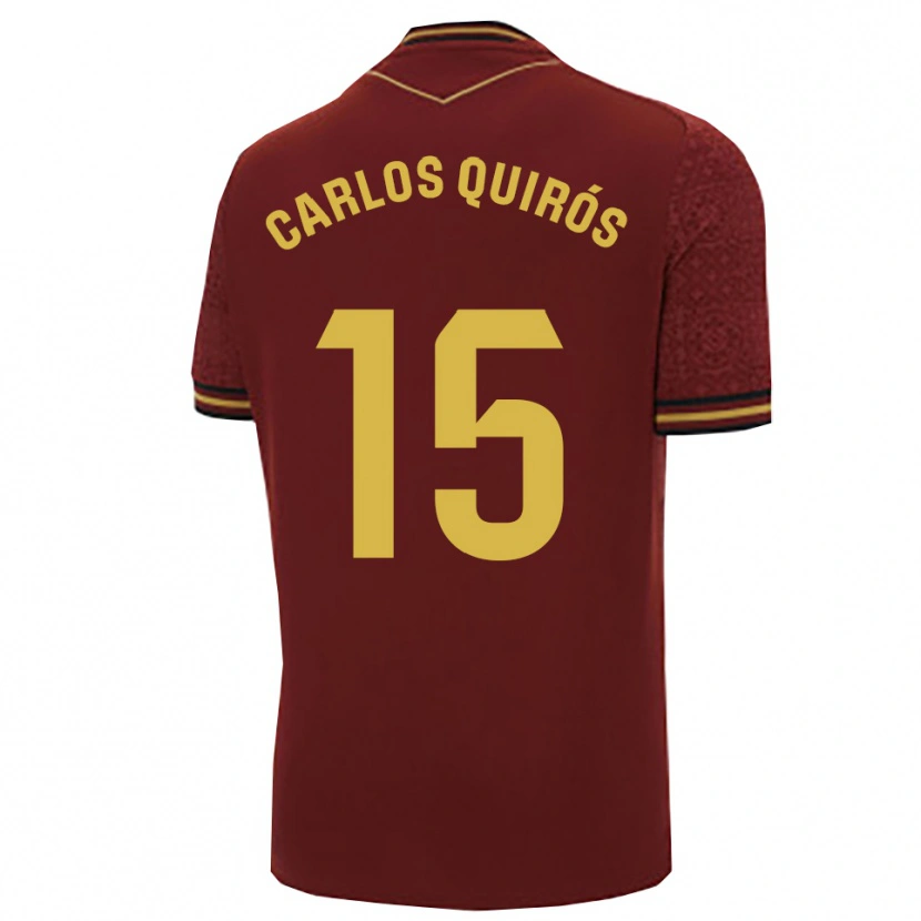 Danxen Homem Camisola Juan Carlos Quirós #15 Borgonha Dourado Alternativa 2025/26 Camisa Brasil