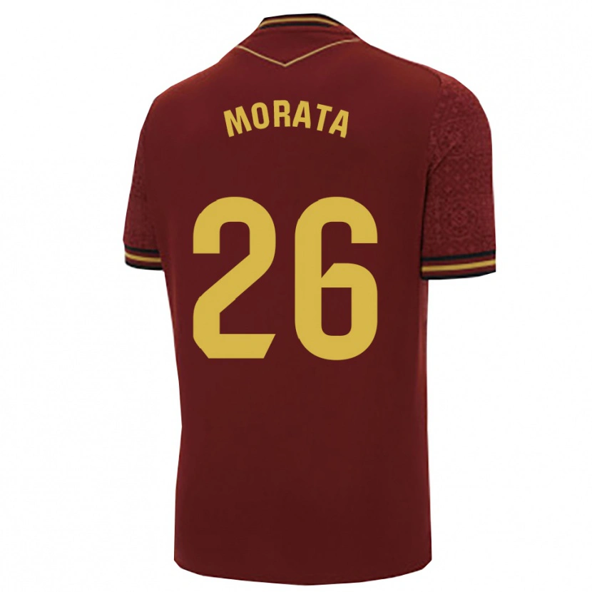 Danxen Homem Camisola Álex Morata #26 Borgonha Dourado Alternativa 2025/26 Camisa Brasil
