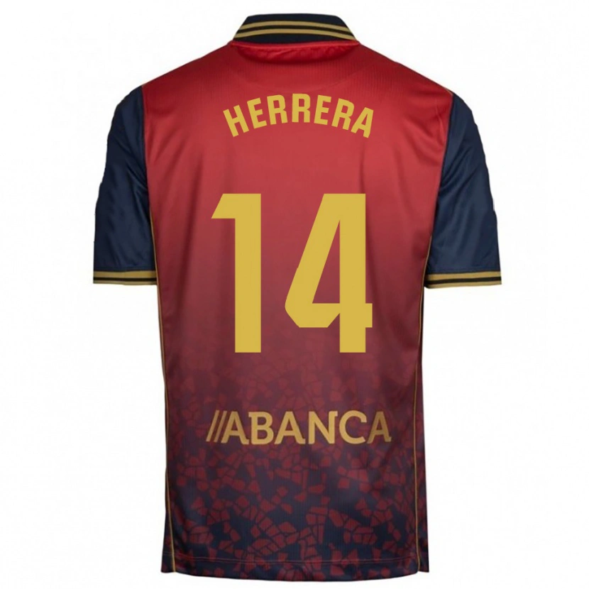 Danxen Homem Camisola Cristian Herrera #14 Vermelho Marinho Alternativa 2025/26 Camisa Brasil