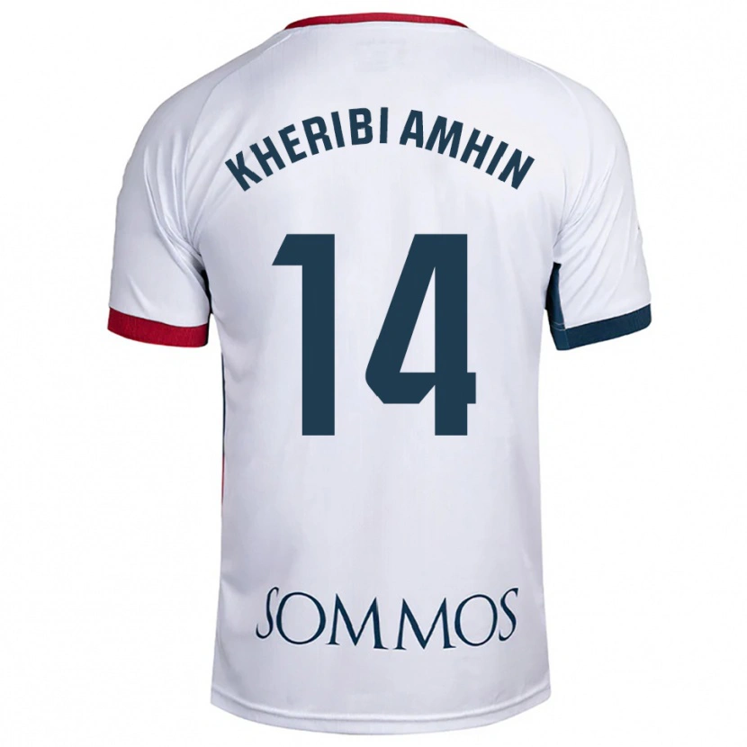 Danxen Homem Camisola Nabil Kheribi Amhin #14 Branco Vermelho Alternativa 2025/26 Camisa Brasil