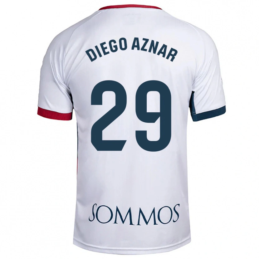 Danxen Homem Camisola Diego Aznar #29 Branco Vermelho Alternativa 2025/26 Camisa Brasil