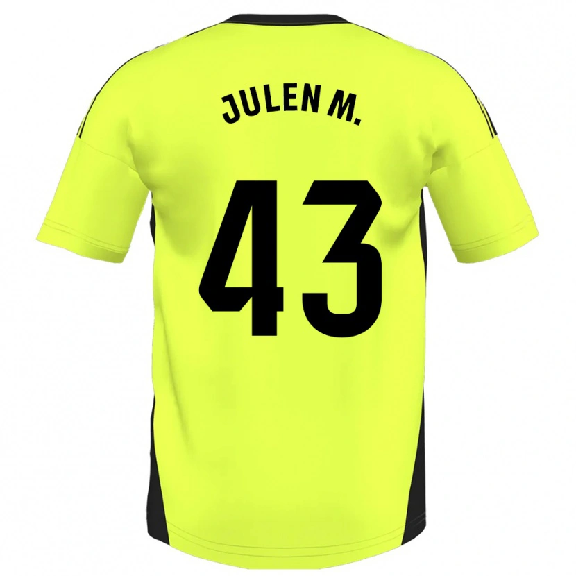 Danxen Homem Camisola Julen Martínez #43 Amarelo Fluorescente Alternativa 2025/26 Camisa Brasil