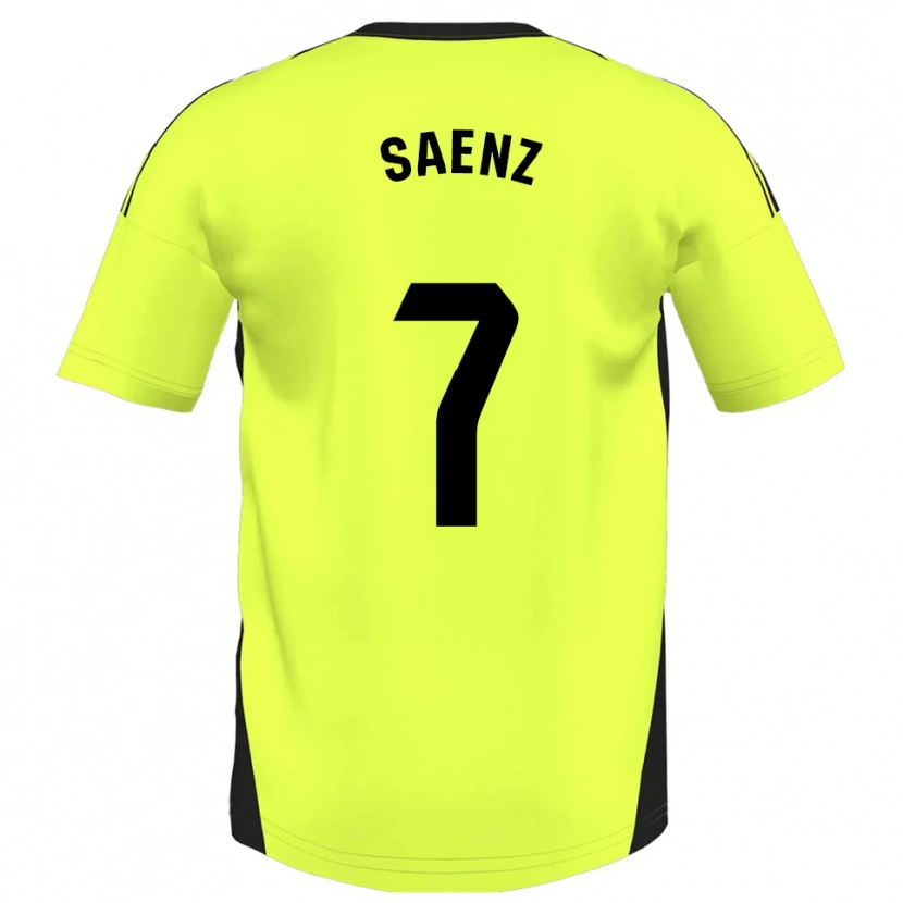 Danxen Homem Camisola Raúl Sáenz #7 Amarelo Fluorescente Alternativa 2025/26 Camisa Brasil