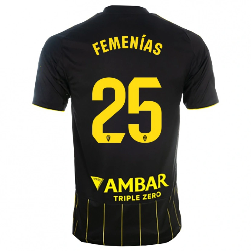 Danxen Homem Camisola Joan Femenías #25 Preto Amarelo Alternativa 2025/26 Camisa Brasil