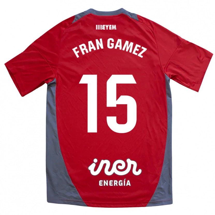 Danxen Homem Camisola Fran Gámez #15 Vermelho Cinza Alternativa 2025/26 Camisa Brasil