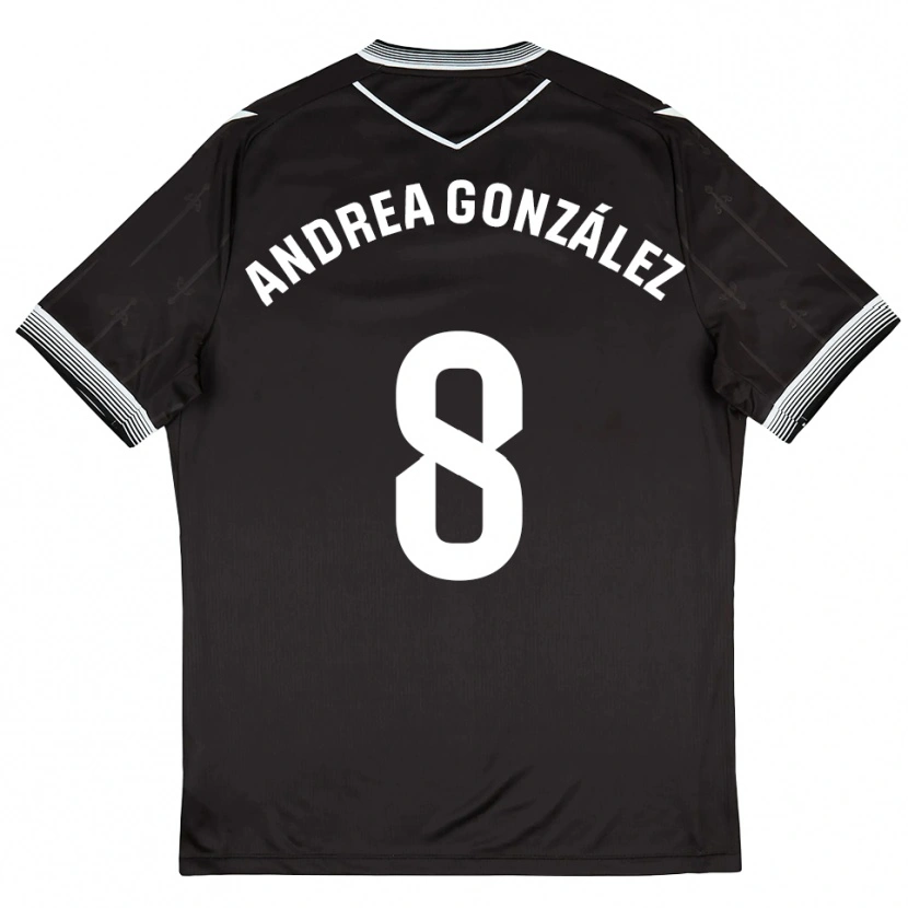 Danxen Homem Camisola Andrea González #8 Preto Branco Alternativa 2025/26 Camisa Brasil