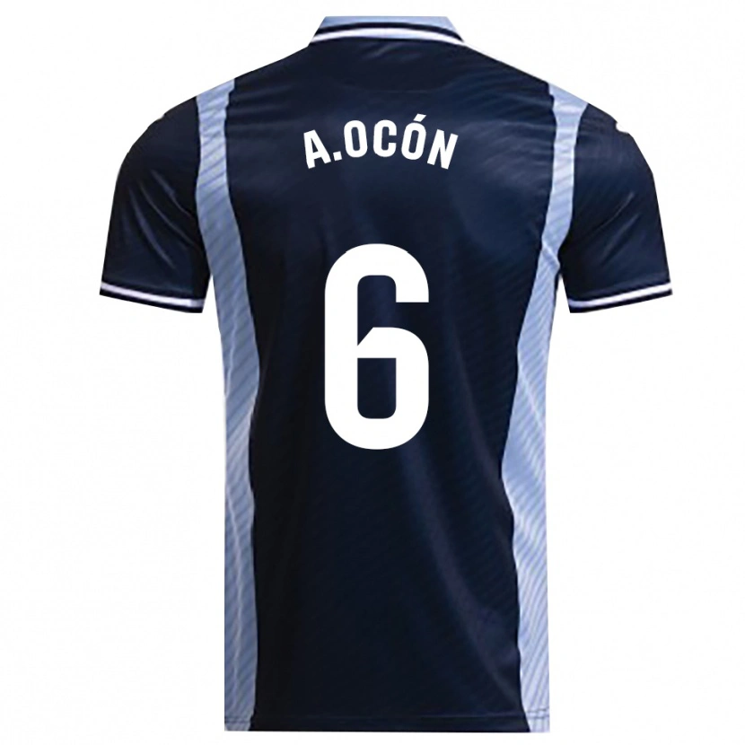 Danxen Homem Camisola Ana Belén Ocón López #6 Azul Marinho Azul Celeste Alternativa 2025/26 Camisa Brasil