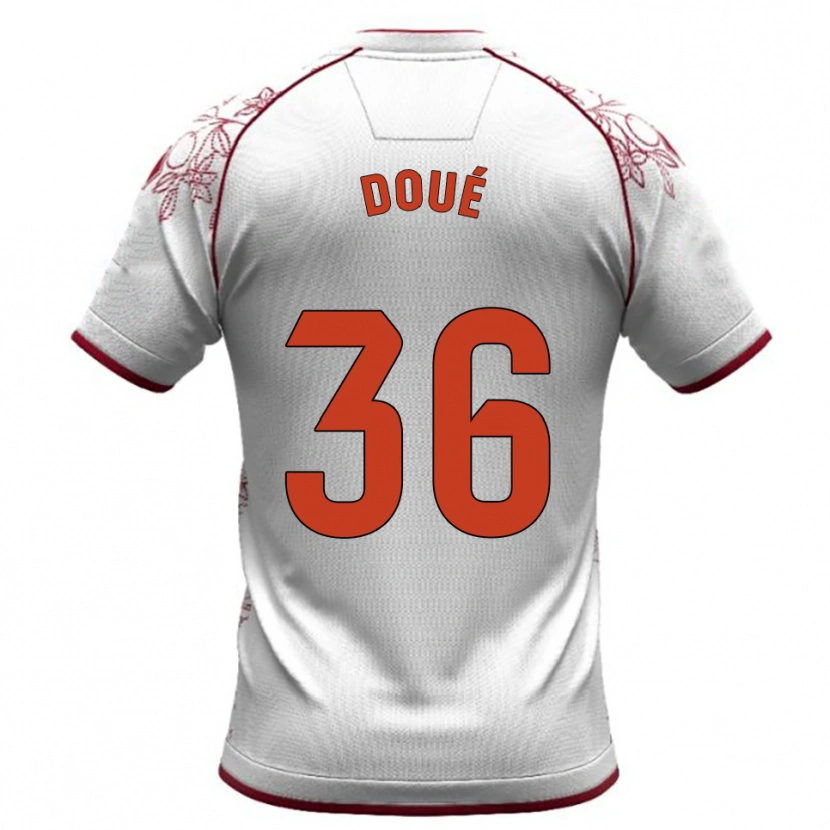 Danxen Homem Camisola Marc-Olivier Doué #36 Branco Borgonha Alternativa 2025/26 Camisa Brasil