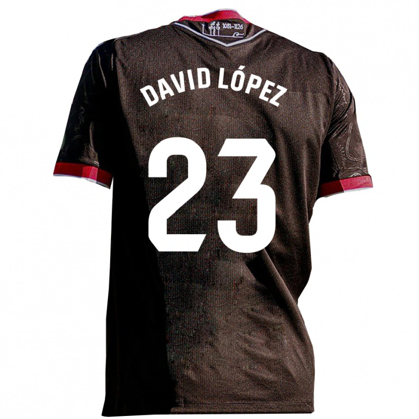 Danxen Homem Camisola David López #23 Preto Vermelho Alternativa 2025/26 Camisa Brasil