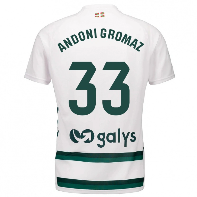 Danxen Homem Camisola Jon Andoni Gromaz #33 Branco Verde Alternativa 2025/26 Camisa Brasil