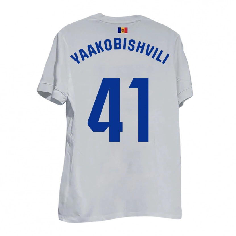 Danxen Homem Camisola Áron Yaakobishvili #41 Branco Azul Amarelo Alternativa 2025/26 Camisa Brasil