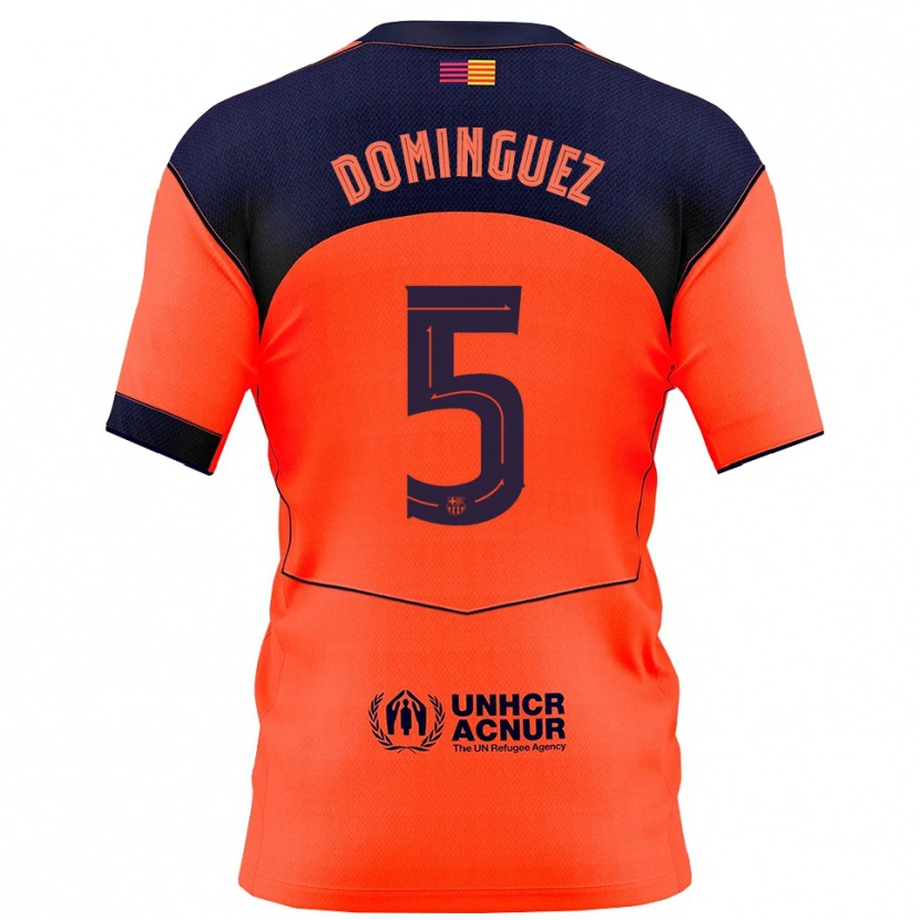 Danxen Homem Camisola Sergi Dominguez #5 Laranja Marinho Terceiro 2025/26 Camisa Brasil