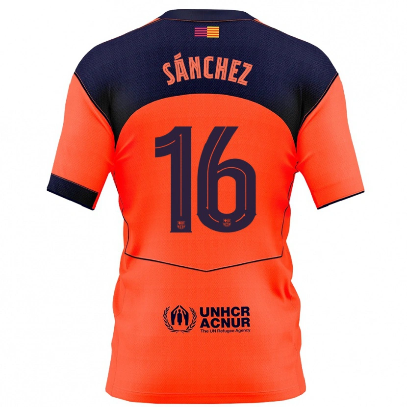 Danxen Homem Camisola Edu Sánchez #16 Laranja Marinho Terceiro 2025/26 Camisa Brasil