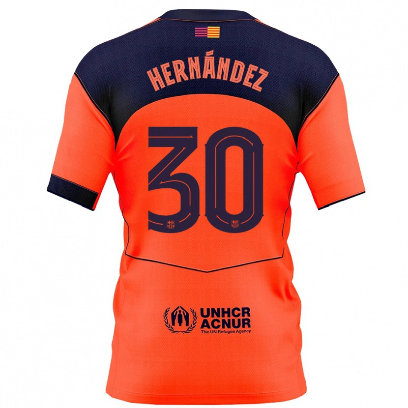 Danxen Homem Camisola Juan Hernández #30 Laranja Marinho Terceiro 2025/26 Camisa Brasil