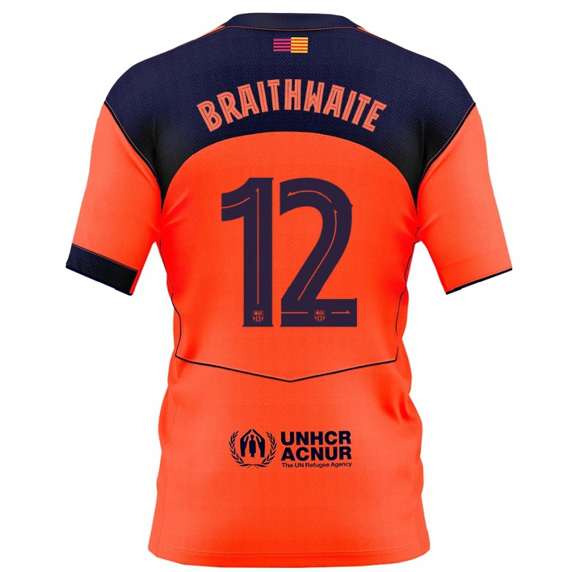 Danxen Homem Camisola Martin Braithwaite #12 Laranja Marinho Terceiro 2025/26 Camisa Brasil