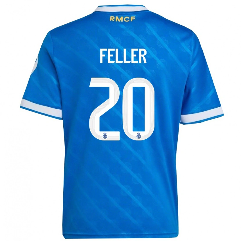 Danxen Homem Camisola Naomie Feller #20 Azul Branco Terceiro 2025/26 Camisa Brasil