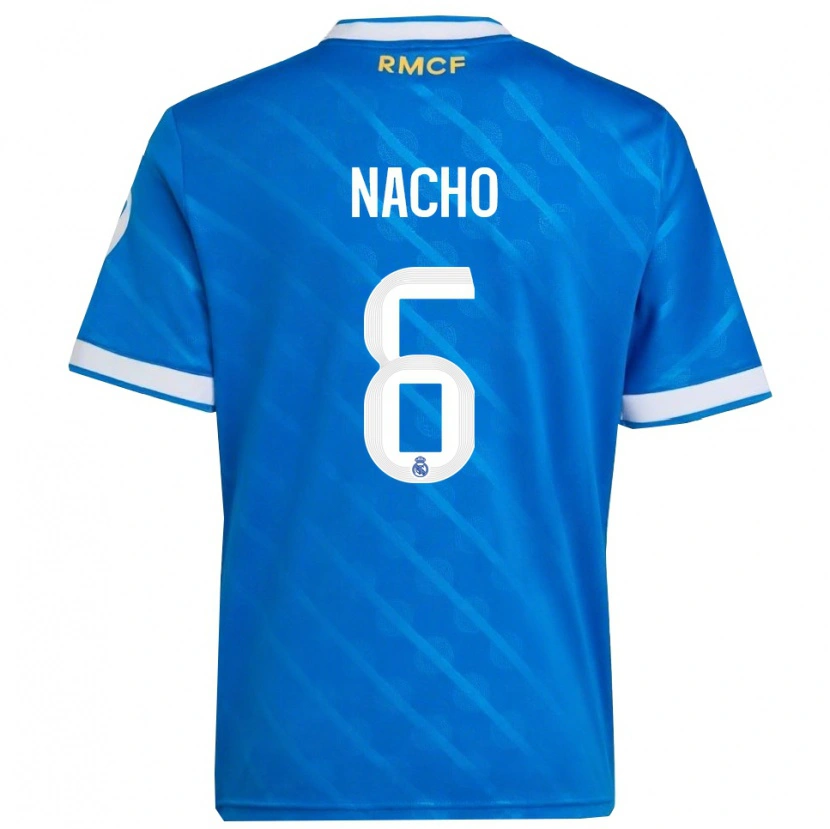 Danxen Homem Camisola Nacho Fernandez #6 Azul Branco Terceiro 2025/26 Camisa Brasil