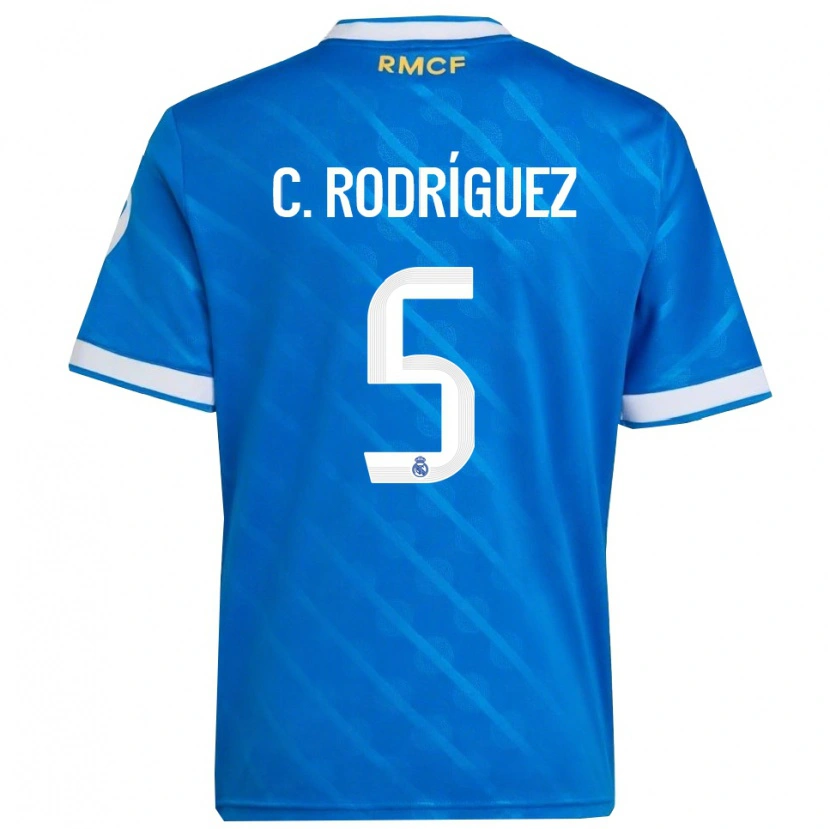 Danxen Homem Camisola Carlos Rodríguez #5 Azul Branco Terceiro 2025/26 Camisa Brasil