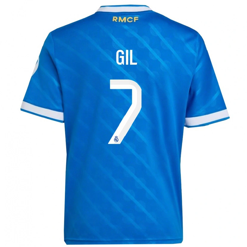 Danxen Homem Camisola Iker Gil #7 Azul Branco Terceiro 2025/26 Camisa Brasil
