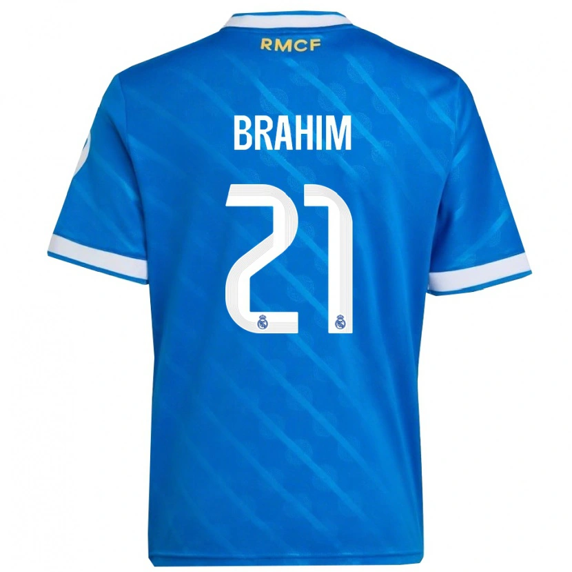 Danxen Homem Camisola Brahim Díaz #21 Azul Branco Terceiro 2025/26 Camisa Brasil