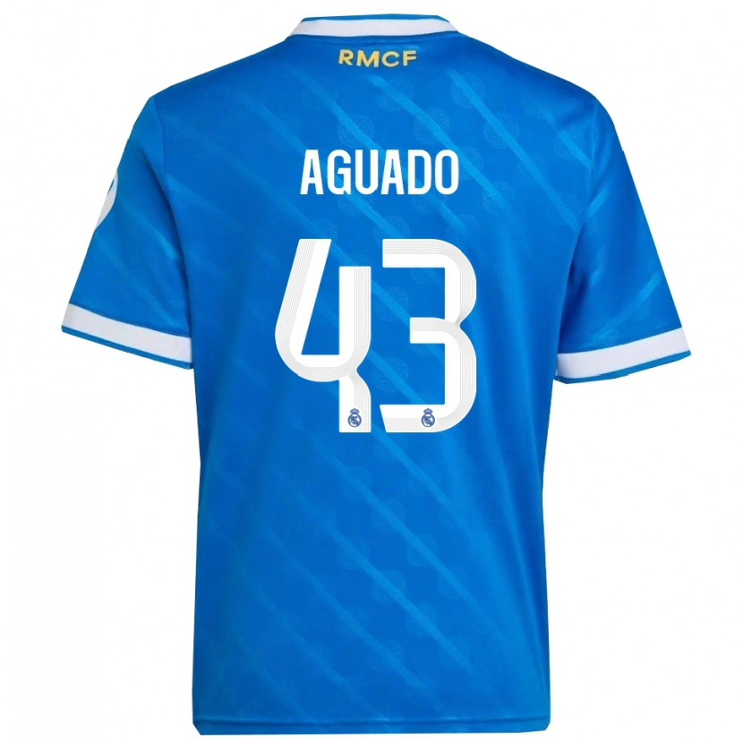 Danxen Homem Camisola Diego Aguado #43 Azul Branco Terceiro 2025/26 Camisa Brasil