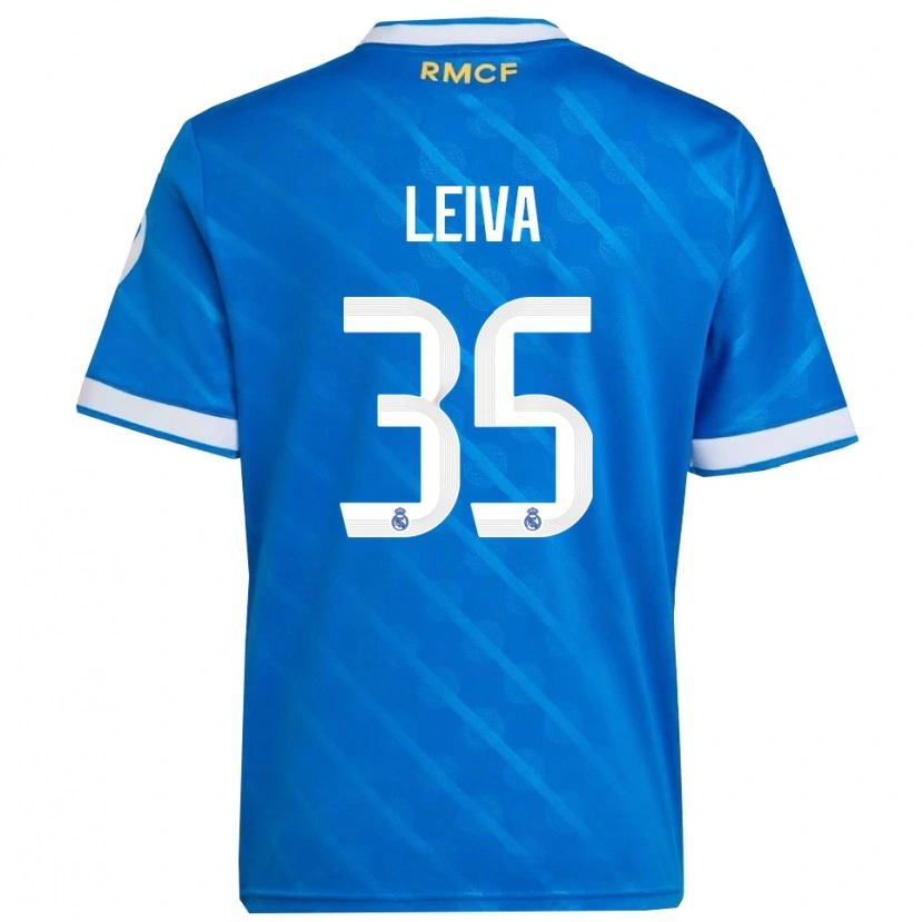 Danxen Homem Camisola Álvaro Leiva #35 Azul Branco Terceiro 2025/26 Camisa Brasil