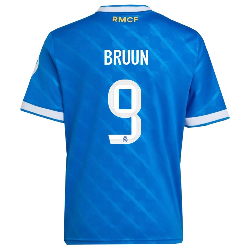 Danxen Homem Camisola Signe Bruun #9 Azul Branco Terceiro 2025/26 Camisa Brasil