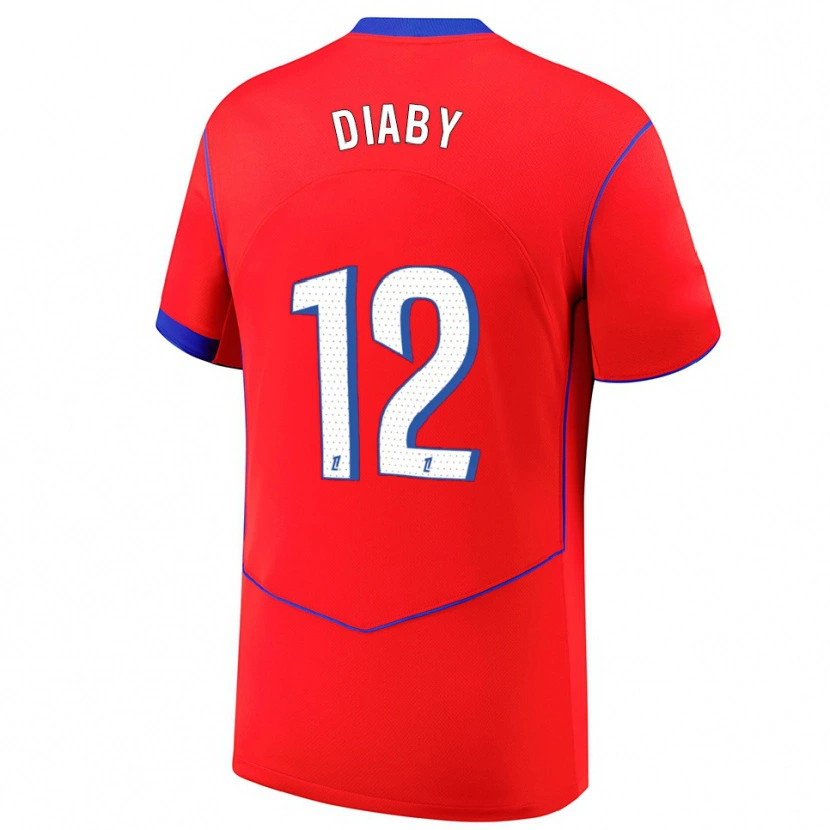 Danxen Homem Camisola Ibrahima Diaby #12 Vermelho Azul Branco Terceiro 2025/26 Camisa Brasil