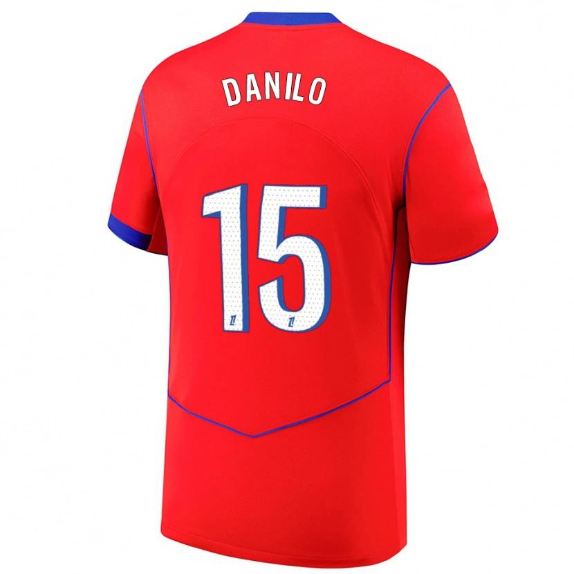 Danxen Homem Camisola Danilo Pereira #15 Vermelho Azul Branco Terceiro 2025/26 Camisa Brasil