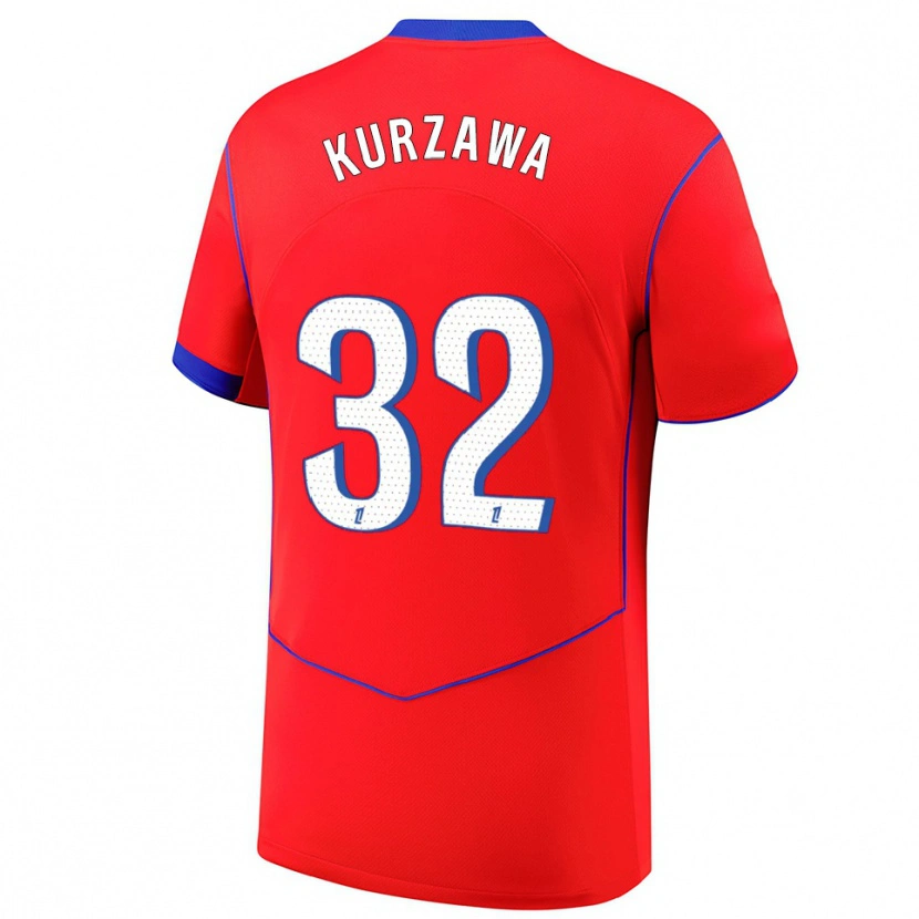 Danxen Homem Camisola Layvin Kurzawa #32 Vermelho Azul Branco Terceiro 2025/26 Camisa Brasil