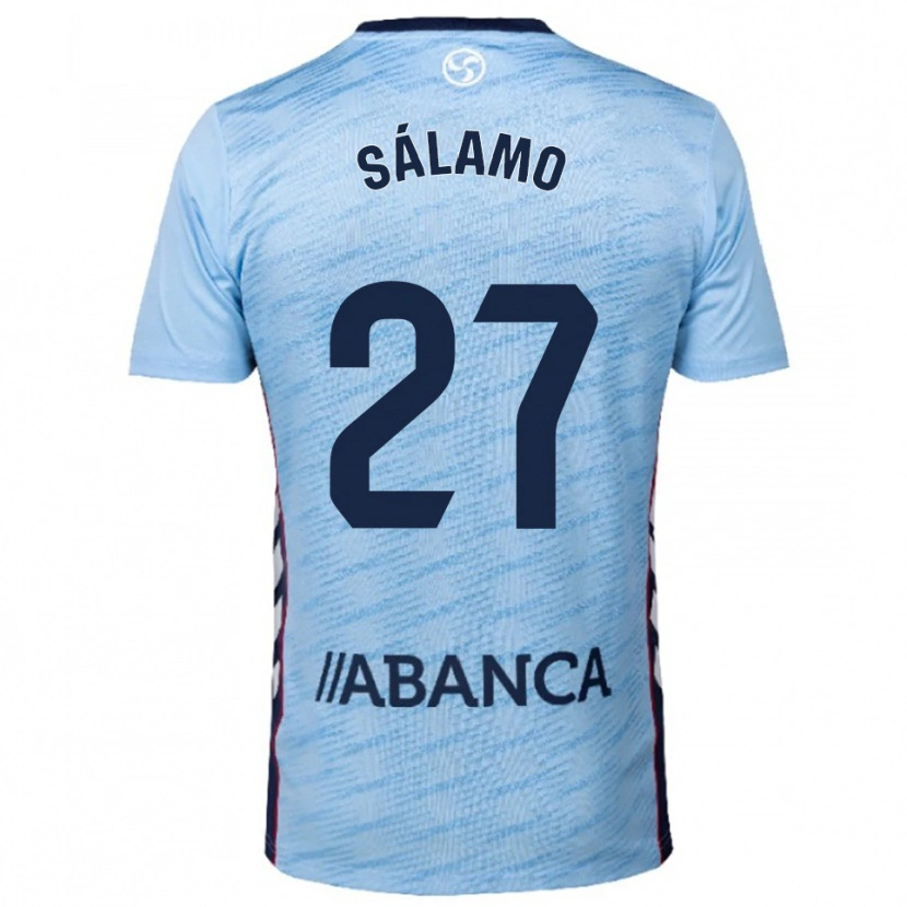 Danxen Mulher Camisola Jorge Sálamo #27 Azul Celeste Vermelho Principal 2025/26 Camisa Brasil