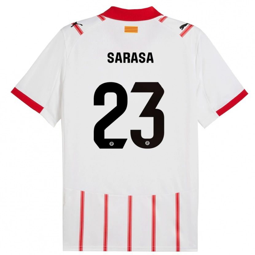 Danxen Mulher Camisola Javi Sarasa #23 Branco Vermelho Principal 2025/26 Camisa Brasil