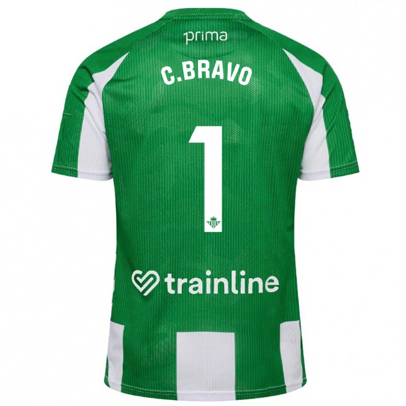 Danxen Mulher Camisola Claudio Bravo #1 Verde Branco Principal 2025/26 Camisa Brasil