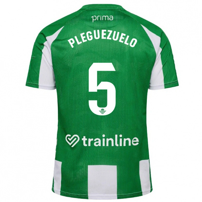 Danxen Mulher Camisola Xavi Pleguezuelo #5 Verde Branco Principal 2025/26 Camisa Brasil