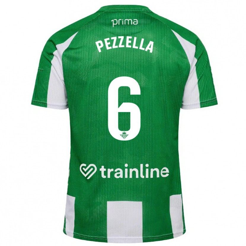 Danxen Mulher Camisola German Pezzella #6 Verde Branco Principal 2025/26 Camisa Brasil