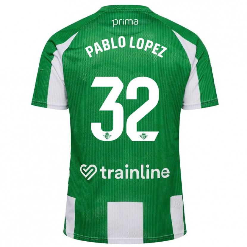 Danxen Mulher Camisola Pablo López #32 Verde Branco Principal 2025/26 Camisa Brasil