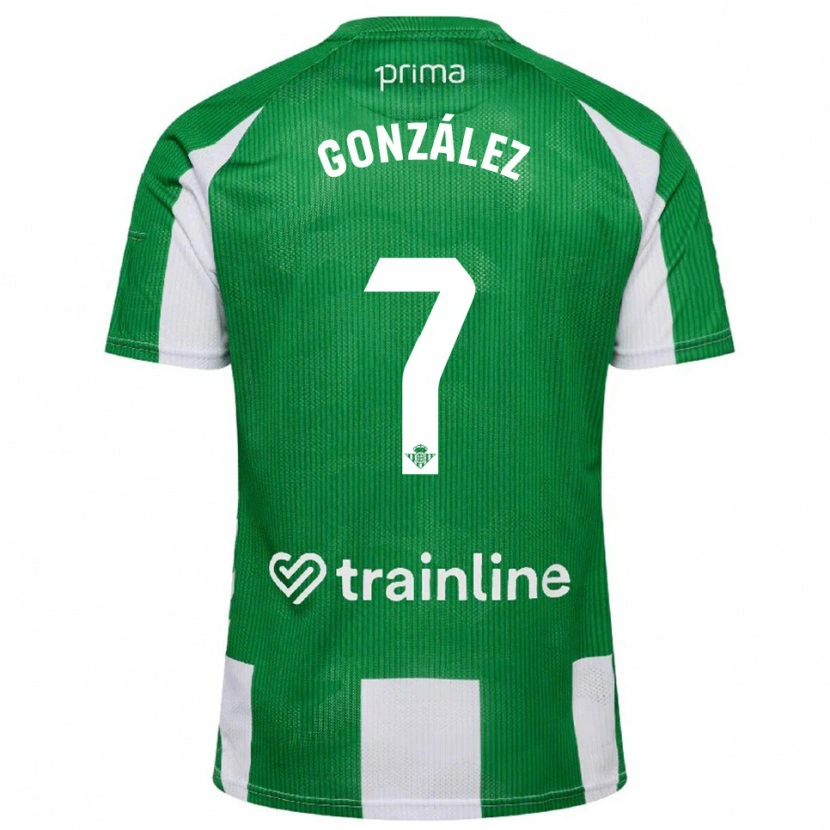 Danxen Mulher Camisola Antonio González #7 Verde Branco Principal 2025/26 Camisa Brasil