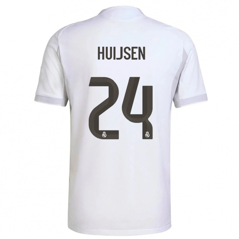 Danxen Mulher Camisola Dean Huijsen #24 Branco Amarelo Principal 2025/26 Camisa Brasil